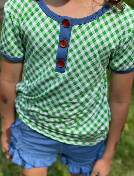 Grass is Greener Gingham Tee